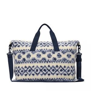 Pink Victoria’s Secret fair isle Sherpa weekender bag